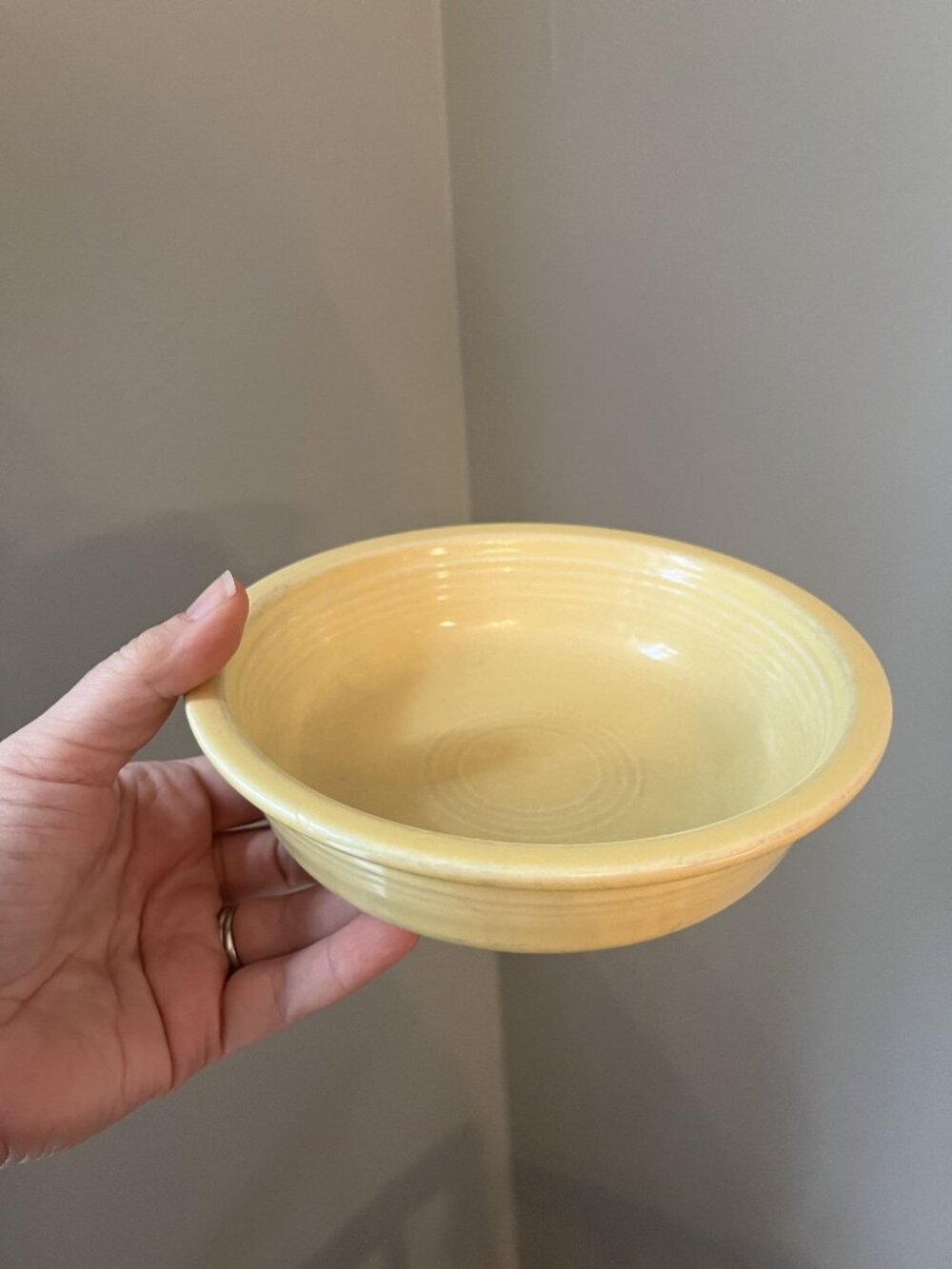 Vintage Fiesta Ware Yellow Ceramic Bowl 7" Diameter Homer Laughlin USA